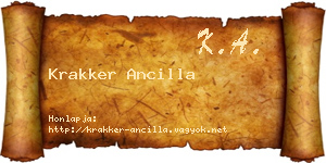 Krakker Ancilla névjegykártya
